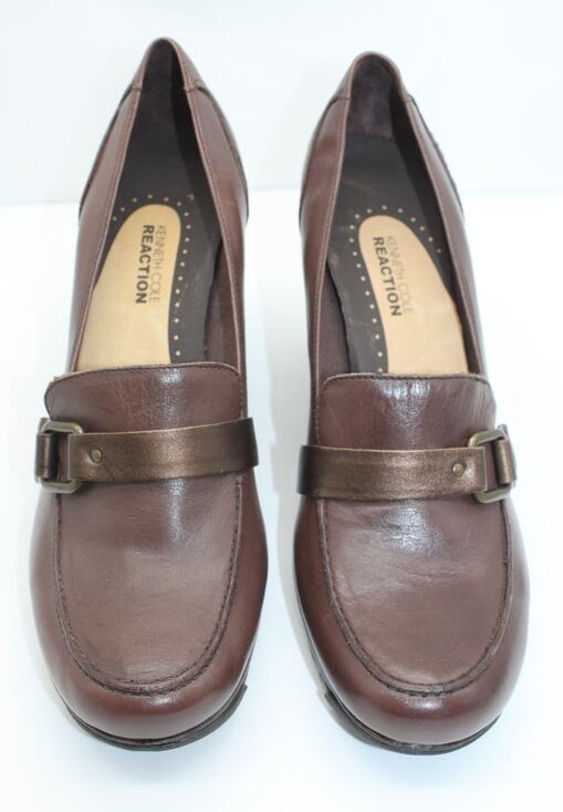 Kenneth Cole Reaction Shoes - NWOT Kenneth Cole Reaction Brown Leather Cederama Slip On Wedge Loafers Shoes 11